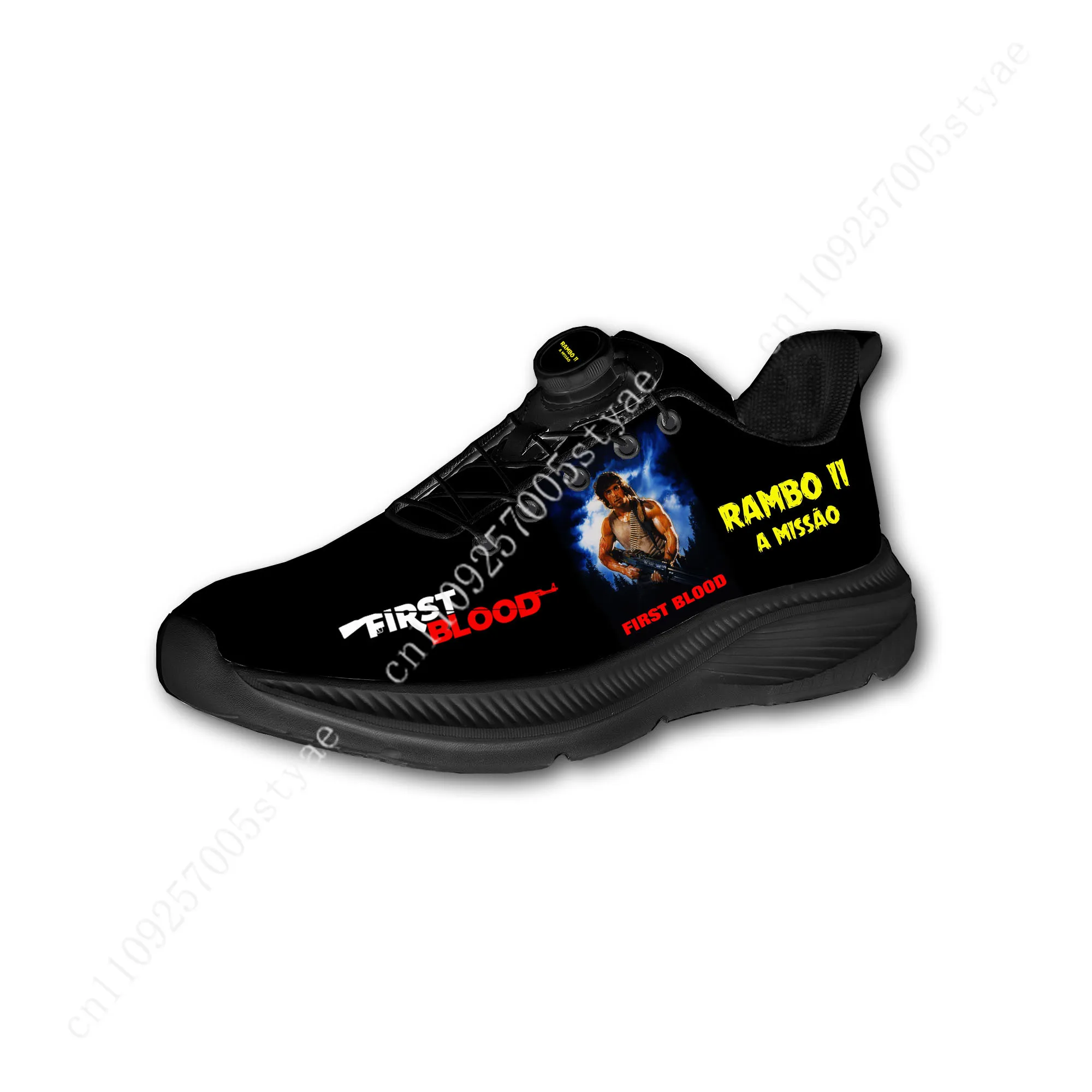 John Rambo First Blood Mens Womens Running Off-road Shoes Laceless Rotating Button Hiking shoes view 2