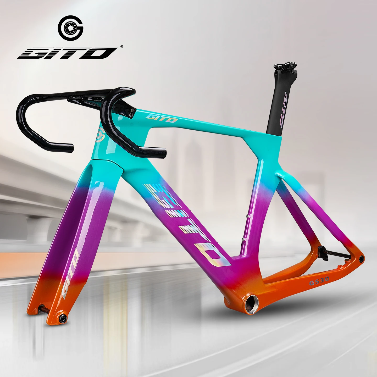 GITO Carbon Fiber Road Bike Frame Racing for Cycling Racing Bicycles Lightweight Equipment Toray T800 Flat Mount Disc Brake - view 4