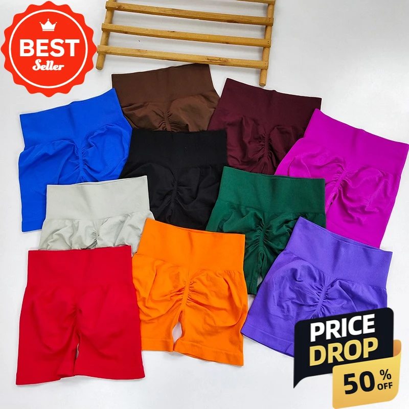 

Scrunch Butt Show Body Lines Lift Hips Yoga Booty Running Short Pants Gym Shorts Women Fitness Sports Low Ribbed Band Workout