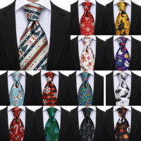 Halloween Christmas 7 CM Necktie Orange Pumpkin Red Crutch Candy Pattern Tie For Halloween Christmas Gift Party Suit Cravats