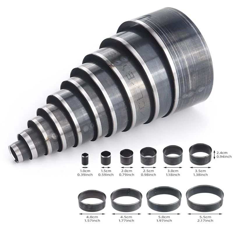 Набор пробойников для кожи с круглыми отверстиями 10-55 мм, инструмент для вырезания полых круглых отверстий для ремешков часов, ремней, сумок, рукоделия, DIY, высокая твердость