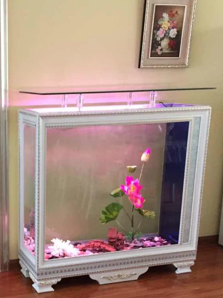 Floor Bar Screen Glass Fish Tank Change Water Large Bottom Filter Fish Tank Custom Fish Tank