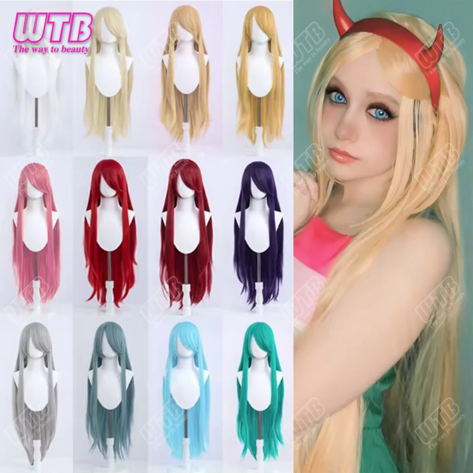 WTB 100 cm Long Cospaly Wigs Red Pink Blue Yellow Anime Costume Wig for Party Long Straight Synthetic Wigs for Women