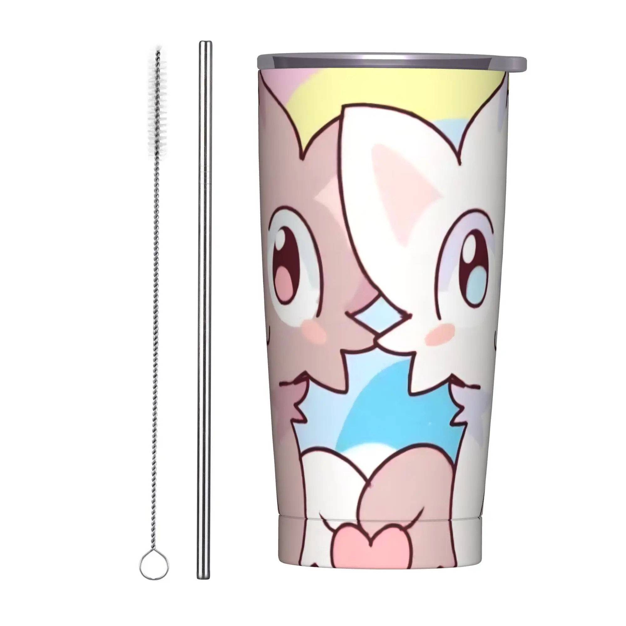 

Boykissers Silly Cat Insulated Tumbler with Straws Lid Furry Vacuum Coffee Mugs Office Home Water Bottle Cup, 20oz