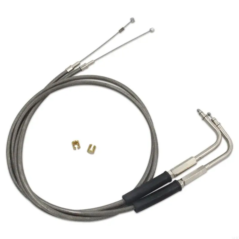 U13C Motorcycle 42'' Throttle and Idle Cable Set for Davidson FXST FLST FLT XL 1996-UP 56579-02A Stainless Steel Idle Cable