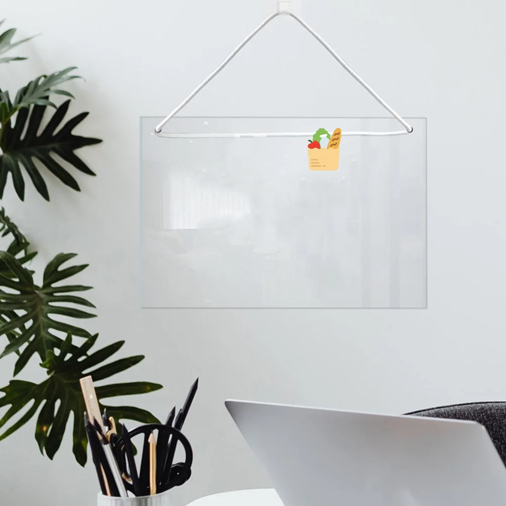 Wall-mounted Acrylic Clear Dry Erase Board Office White Magnetic Whiteboard Writing Memo