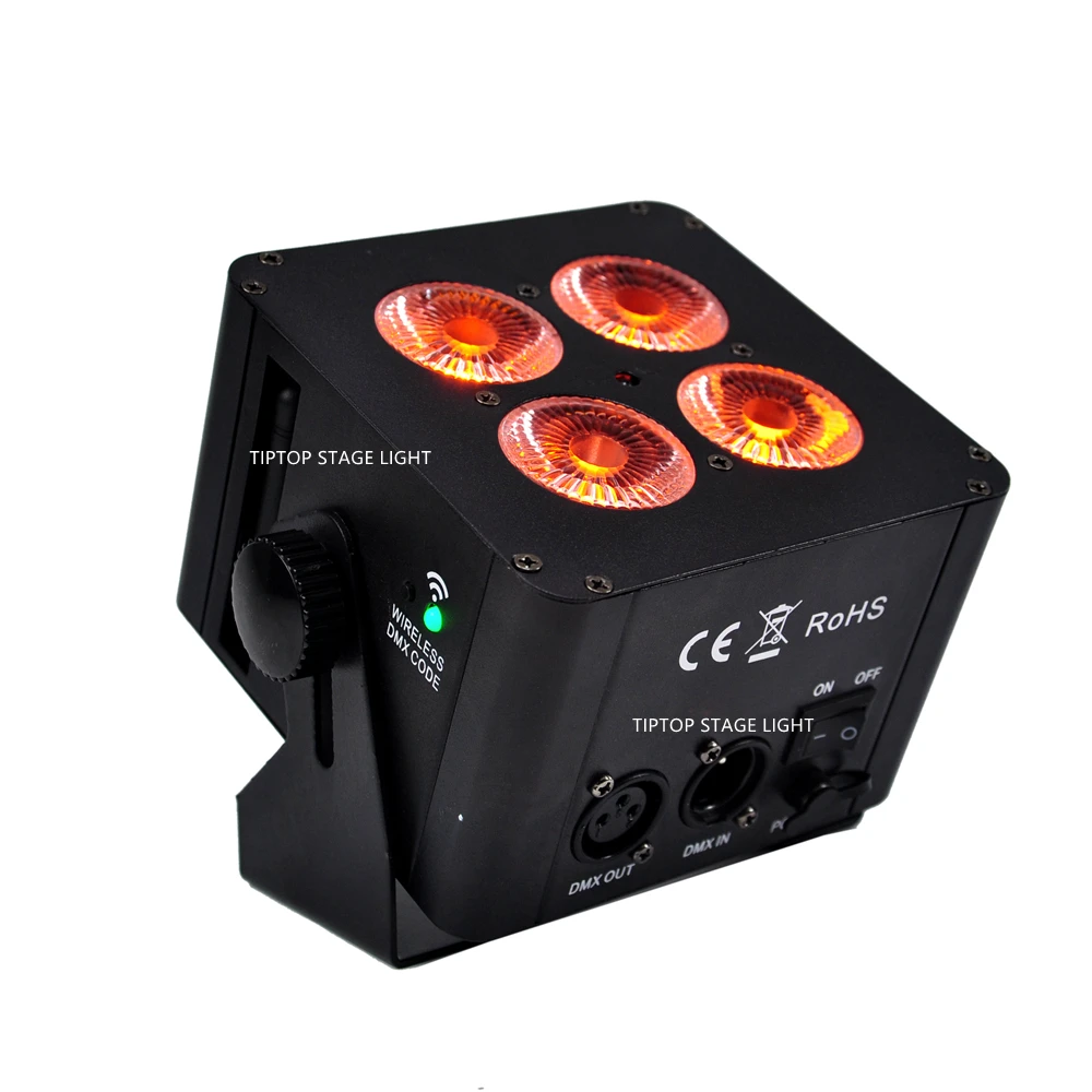 Imagem -06 - Tiptop Minos-rgbwap Bateria Bateria de Casca de Ferro Luz Par Led sem Fio 2.4g 70w Dmx Canais 10 Canais Tp-b0418b