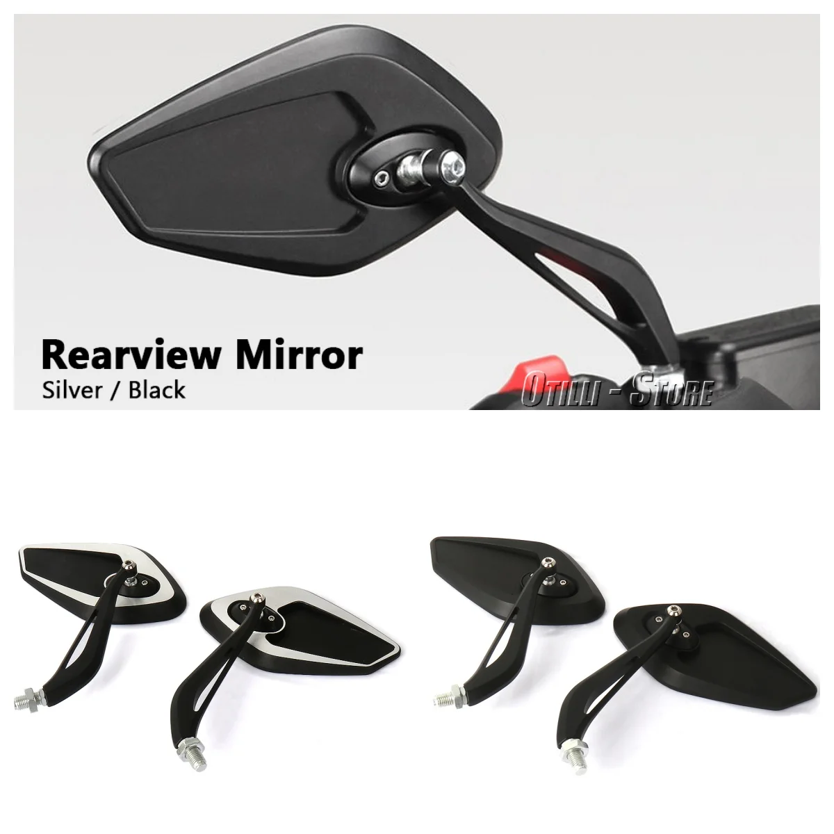 For Ducati Scrambler 400 800 Motorcycle Aluminum Bar End Side Rearview Mirror Motorbike Handlebar Rear View Reversing Mirrors