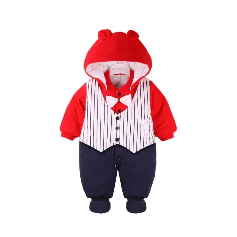 Baby clothing autumn and winter thickened cartoon Infant Romper cotton newborn jumpsuit outdoor climbing clothes