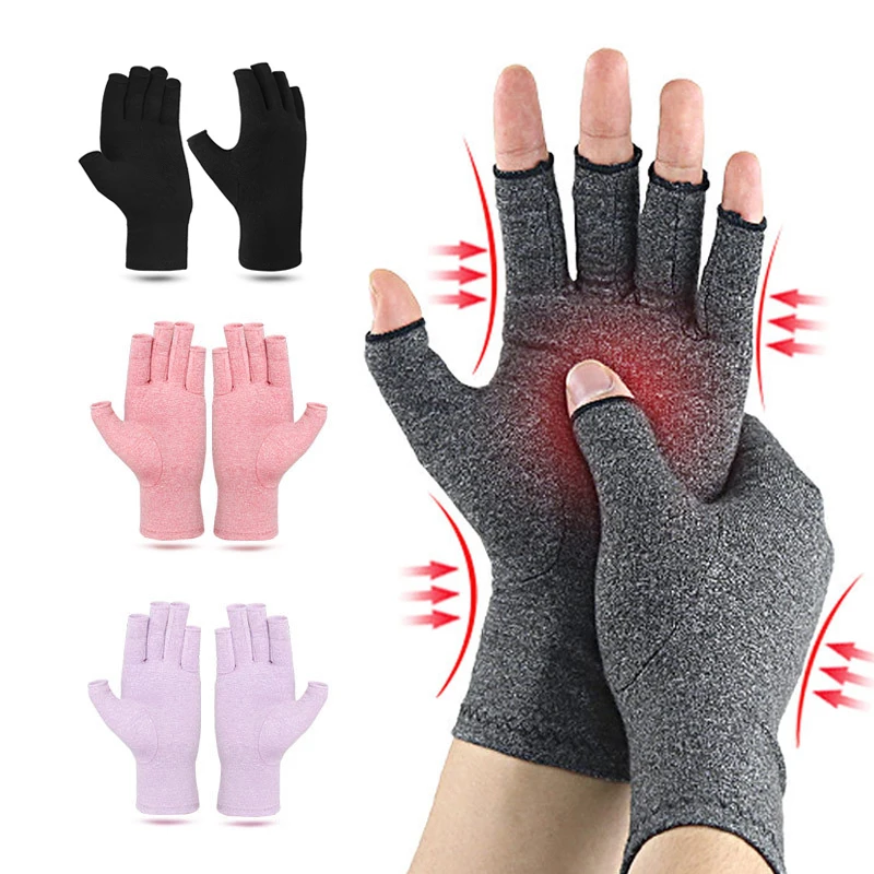 Relieve Hand Discomfort with 1pair Fingerless Compression Gloves