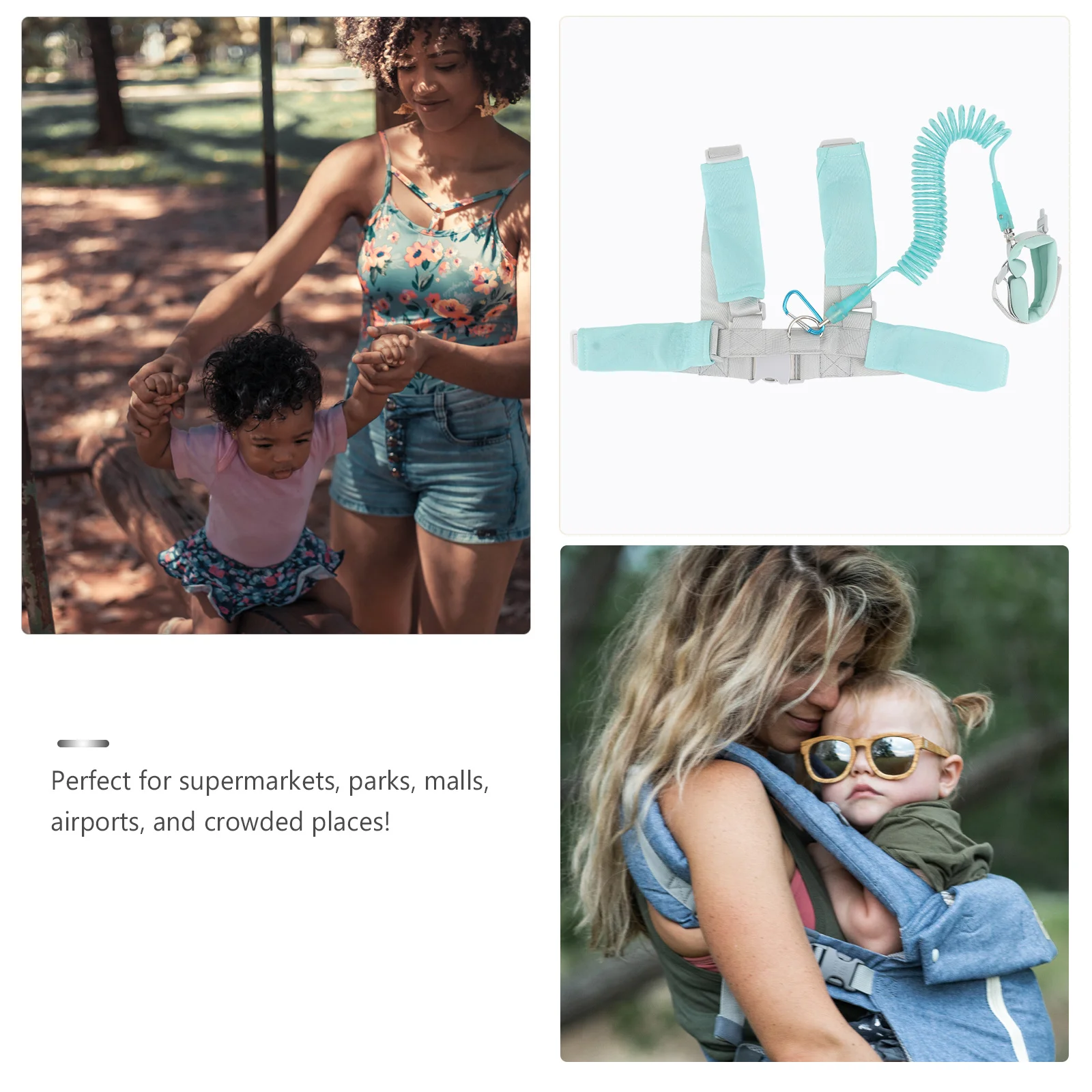1Set Anti Lost Safety Harness Leash Sky Blue Toddler Adjustable Wrist Link Strap Child Leash for Outdoor Supermarkets Parks