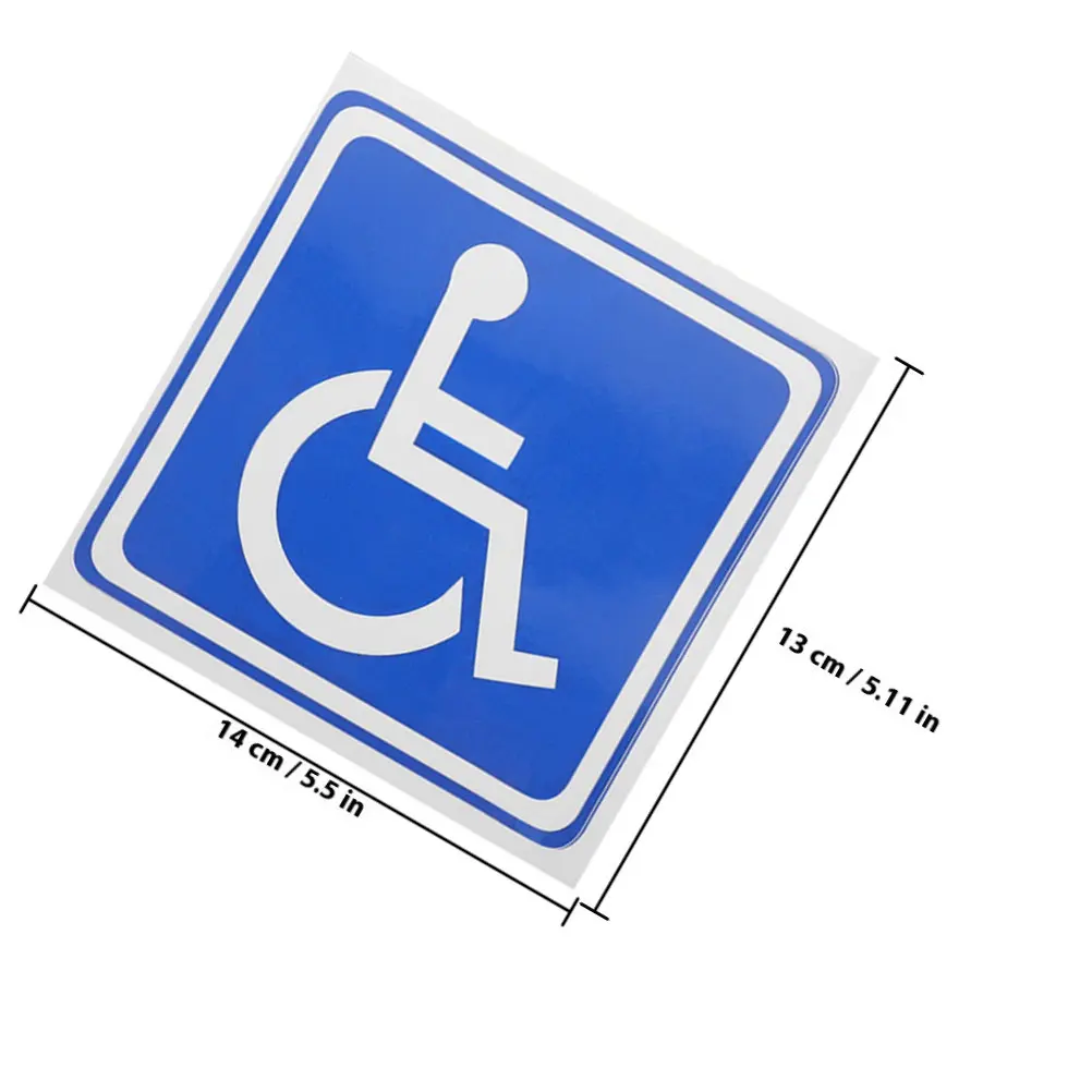 7Pcs Handicap Parking Stickers Wheelchair Disabled Decal Vinyl Self Adhesive Bumper Window Door Signs for Cars