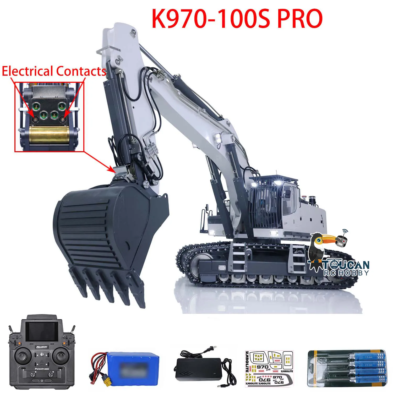 1/14 Assembled Simulated Hydraulic RC Excavator K970 100S Pro PL18EVLite Construction Truck Outdoor Toy Model TH22670