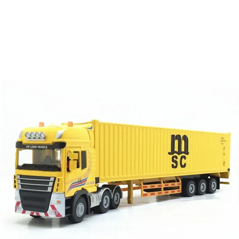 1:50 Scale Alloy Metal Detachable Truck Trailer Container High Simulation Diecast Car ModelChildren Engineering Car Birthday Toy