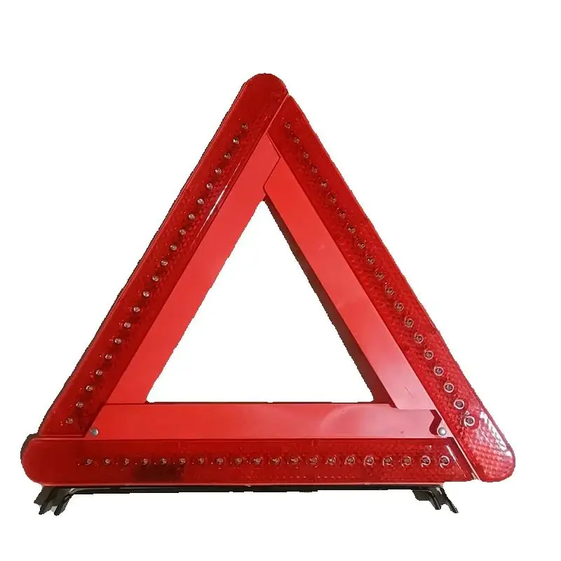 Triangle d'iode LED pliable, sécurité, alarme de sécurité d'urgence, arrêt de danger, panneau de signalisation rouge, trépied de véhicule