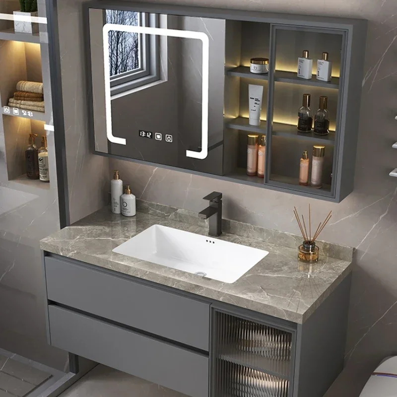 Badezimmer Lagerung Küche Schrank Waschbecken Spind Eitelkeit Waschbecken Spiegel Multifunktions Home Möbel Schublade Handtuch Basis Gabinete