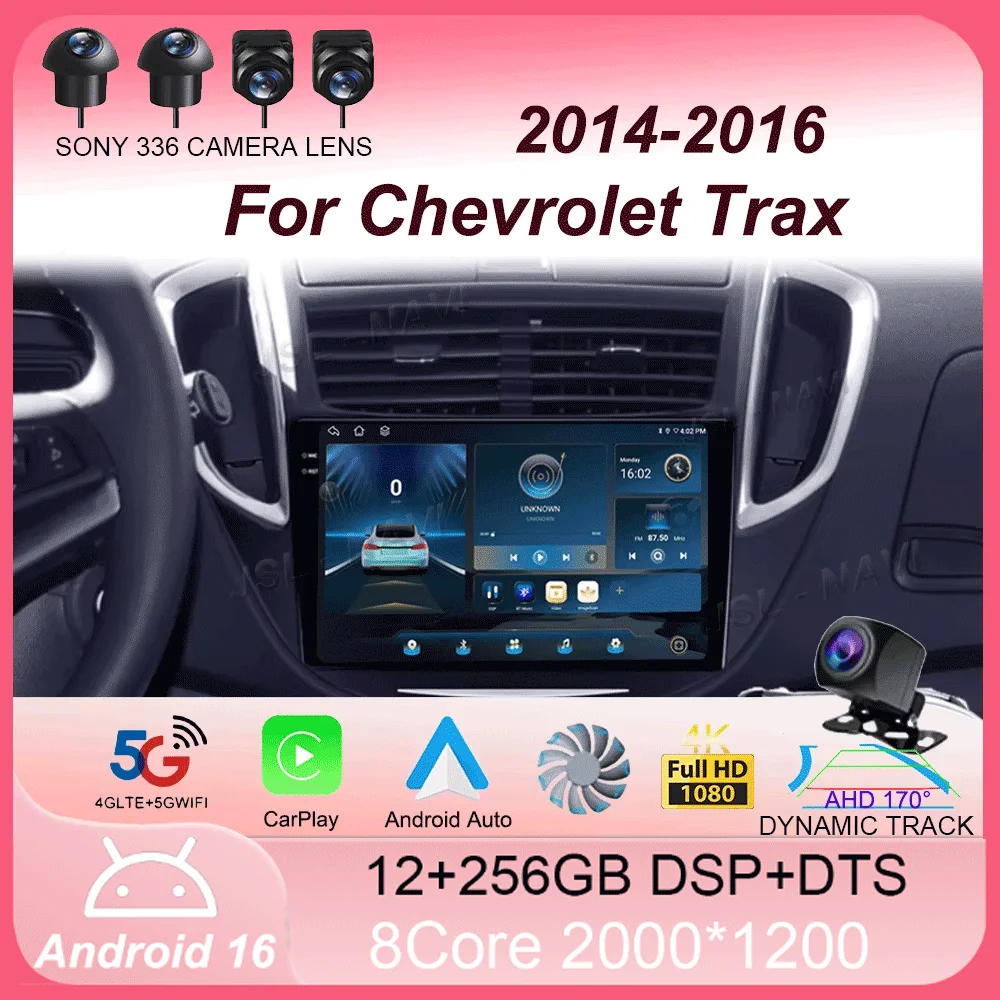 

Автомагнитола Android 16 для Chevrolet Trax 2014-2016, мультимедийный видеоплеер, автостереосистема, GPS-навигация, CarPlay, головное устройство с экраном