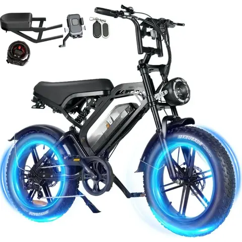 1500W 2000W Electric Bike for Adults 28mph 30mph 33mph E-bike 34-180 Miles PAS 48V 15.6Ah 18.2Ah 874Wh Large Battery 20 Inch