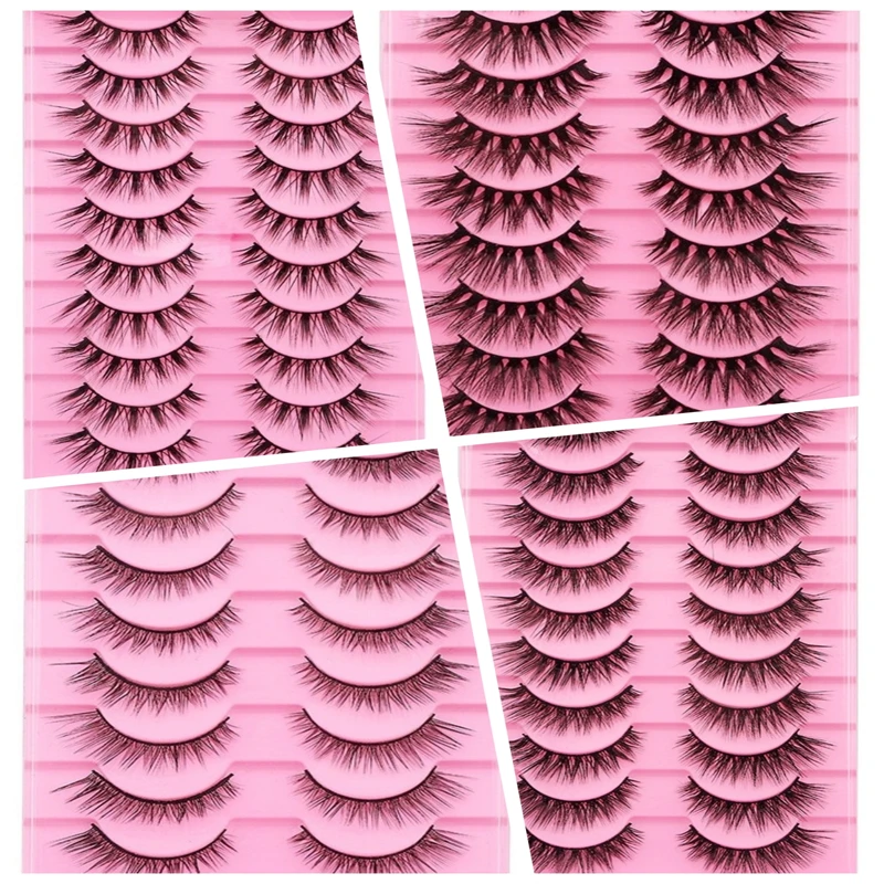 10 أزواج من رموش أليس مع طبقات متعددة تظهر ثلاثي الأبعاد بشكل طبيعي ومظهر فوضوي لمكياج المسرح