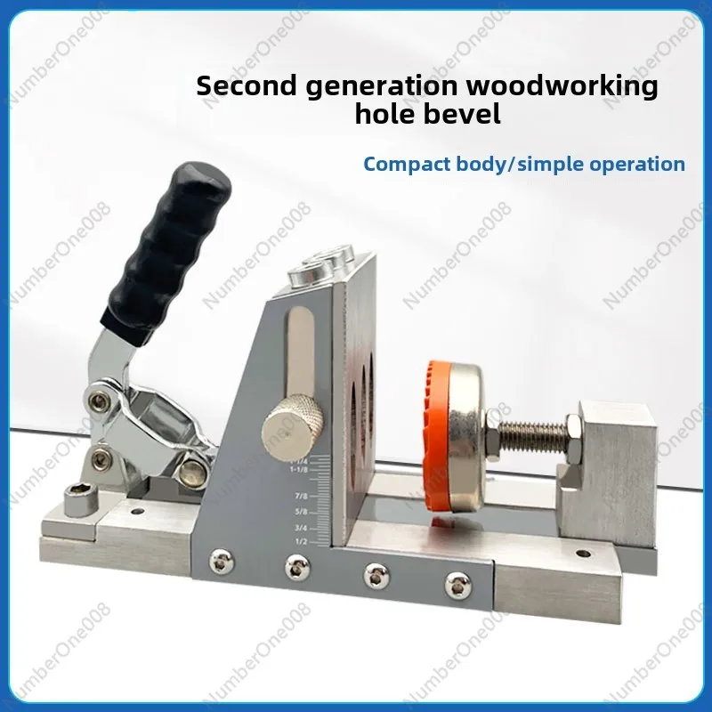 New second-generation woodworking oblique hole positioner, hole opening and eye punching machine, oblique hole device