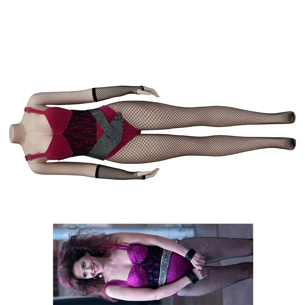 

Glow Melanie Rosen Cosplay Bodysuit TV Series Costume Sexy Women Red Jumpsuit Full Set Halloween Party Stage Show Combat Suit