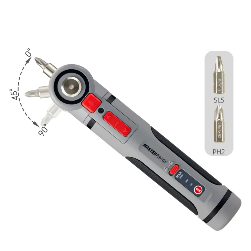 Battery Powered Cordless Electric Screwdriver 3.7 V - 3 Adjustable Angle  Battery Powered Industrial Electric Screwdriver