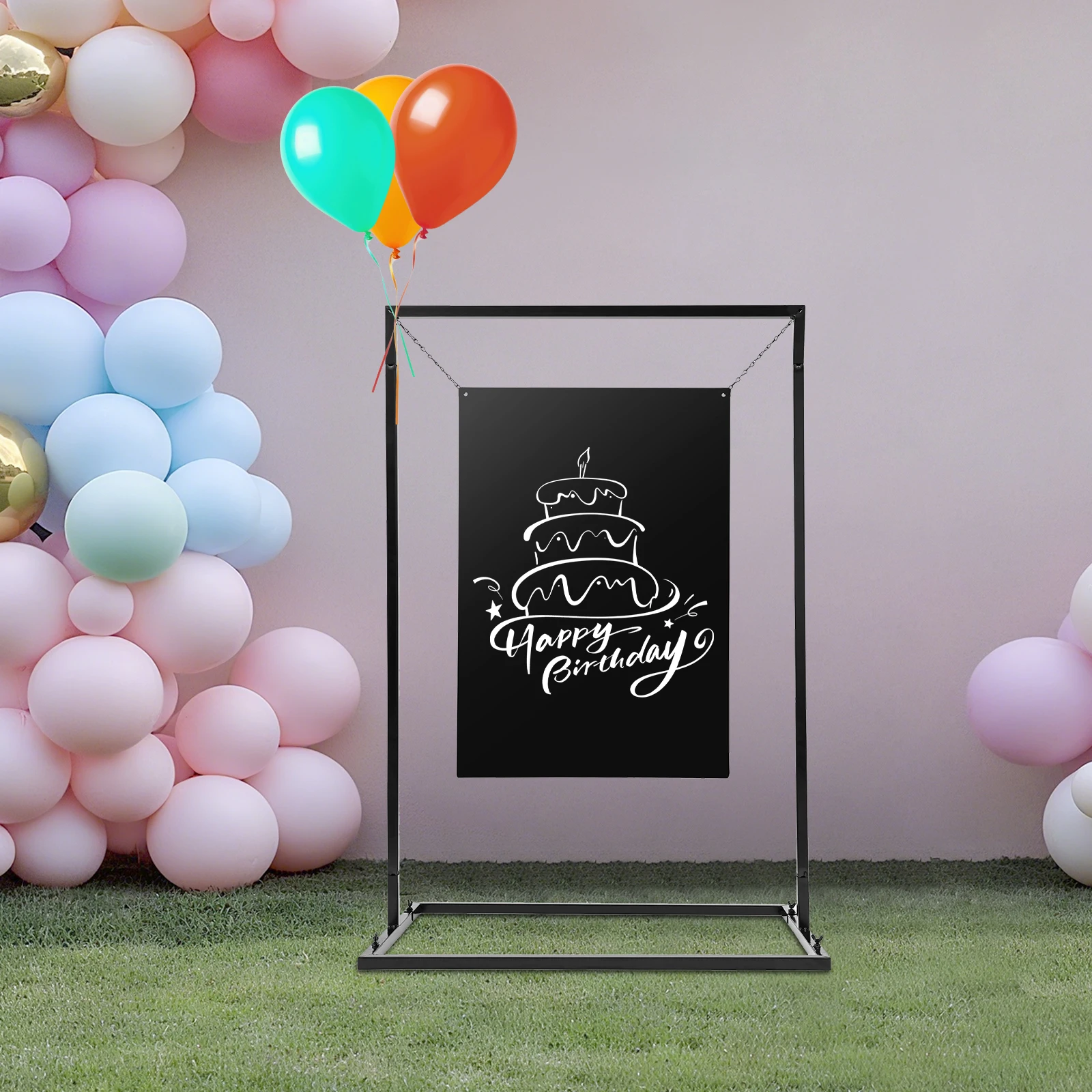 

Elegant Black Wedding Welcome Sign Stand 75x50x110cm - Free Standing Advertising Display Rack for Ceremony, Reception & Events
