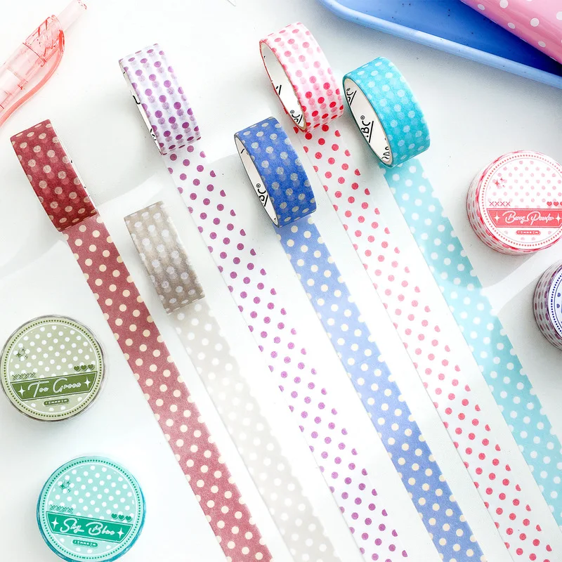 1Pcs Aesthetic Basic Dot Washi Tape Decor Tape for Journaling Album DIY Craft Projects