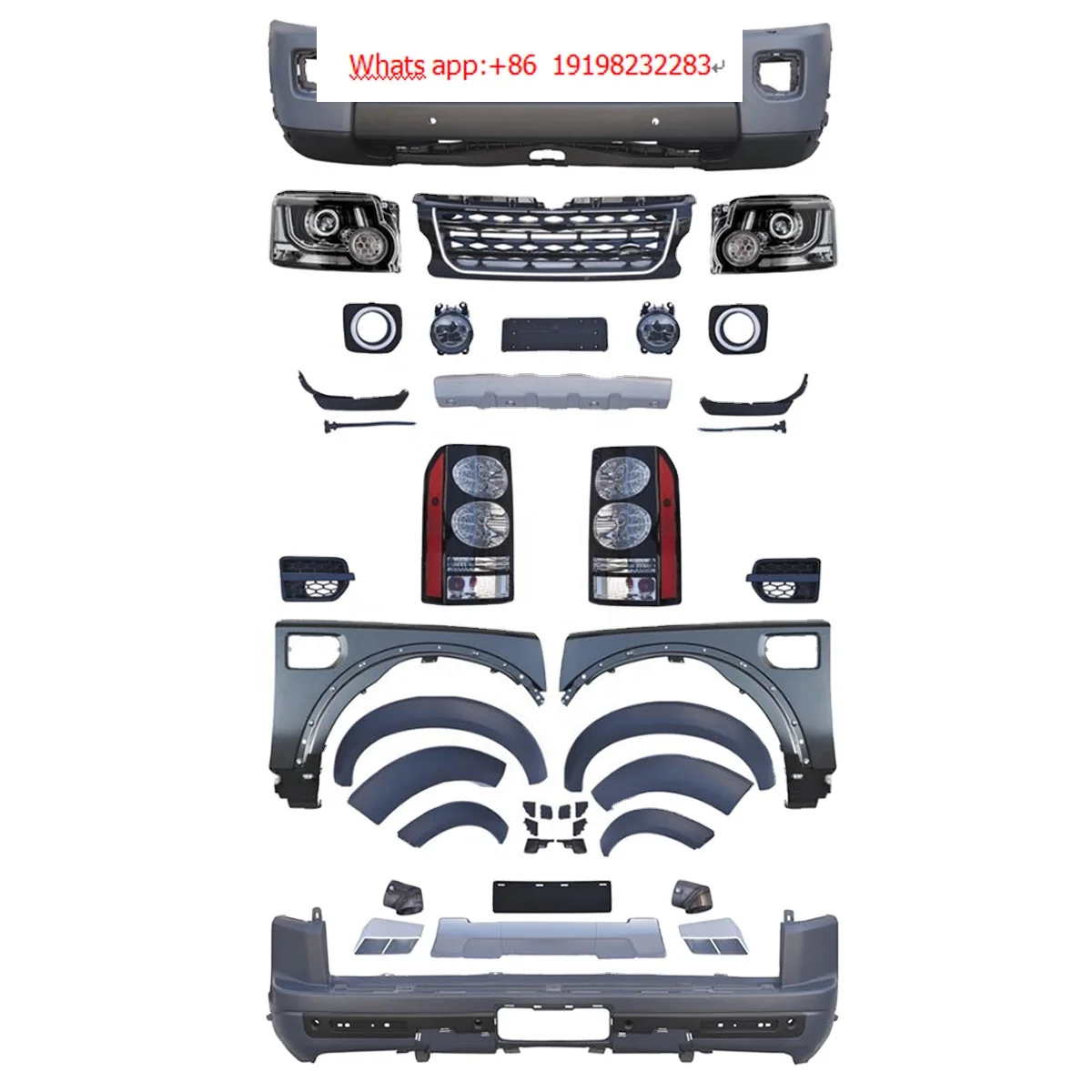 Car bumpers auto body systems for Land Rover Discovery L319 2005-2009 year upgrade 2014 model with bumpers grilles