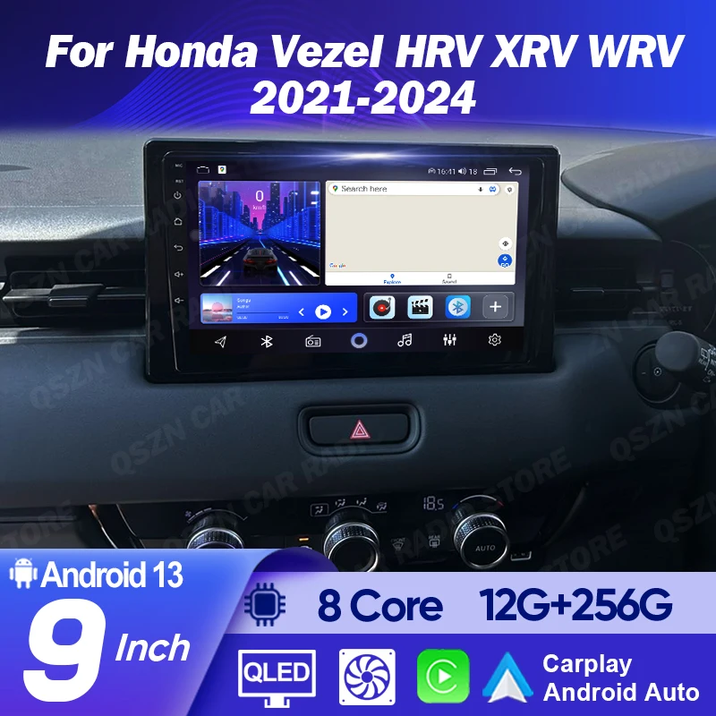 For Honda Vezel HRV XRV WRV 2021 -2024 Car Radio Multimedia Video