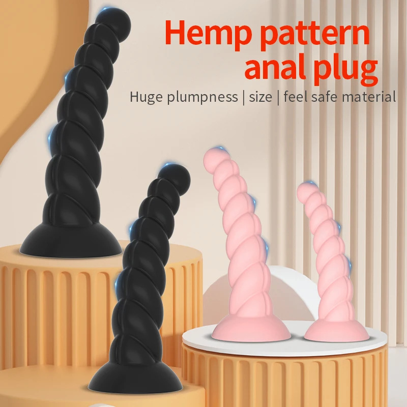 Silicone Anal Plug Dildos with Suction Cup Stimulate Vagina and Anus Big Butt Plug Soft Anal Dilator Sex Toys for Women and Men