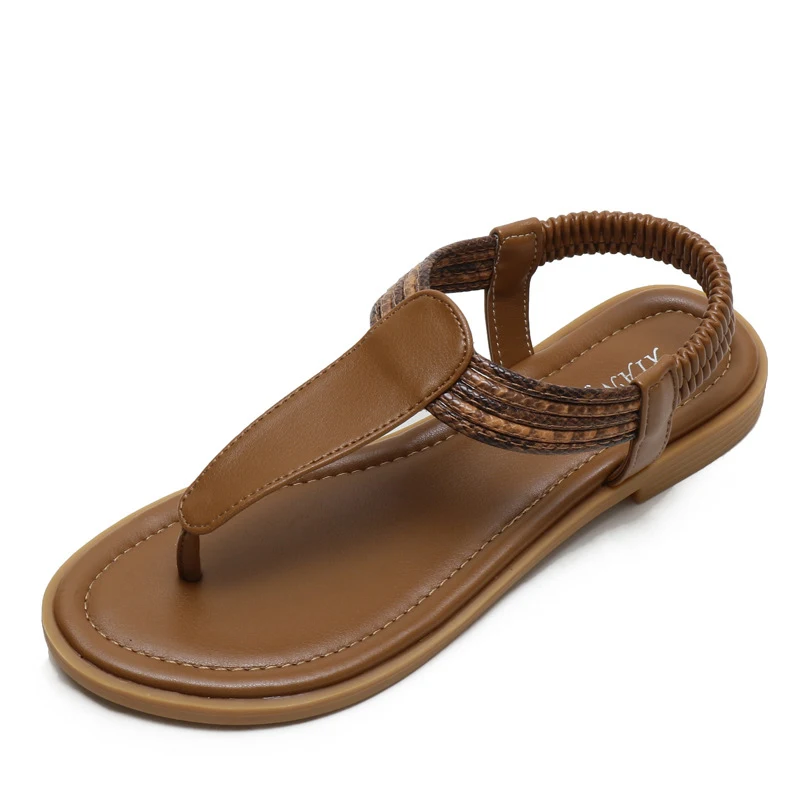 

Women's flip-flop sandals2026New Bohemian Ethnic Style Simple Color-Block Vintage Travel Roman Shoes
