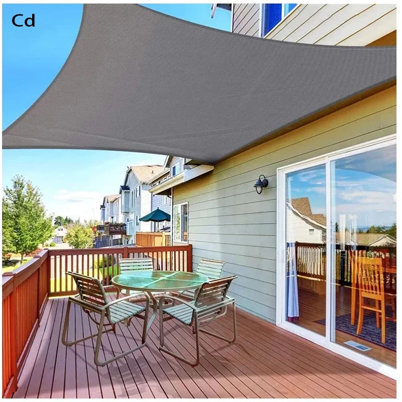 

300D Waterproof Polyester Shade Sail Triangle Rectangle Square Awning for Outdoor Garden Beach Deck Pool Gray