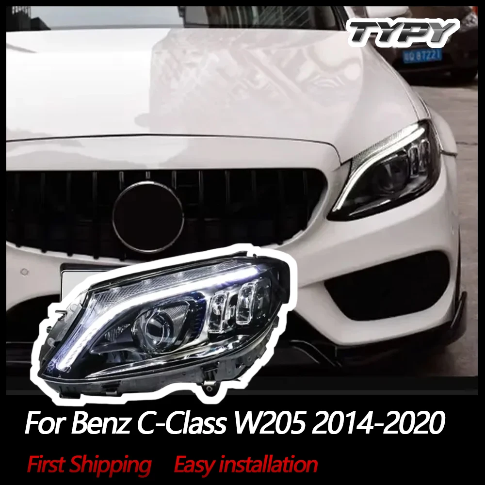 

TYPY Car Headlights For Benz C-Class W205 2014-2020 LED Car Lamps Daytime Running Lights Dynamic Turn Signals Car Accessories
