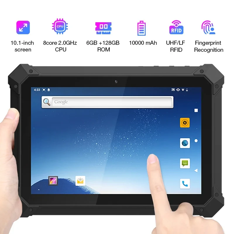 New 4G Rugged Tablet PC MT8788 Android 12 Pad 10.1Inch FHD Tablet 6GB+128GB 10000mAh Battery QR Code Scanning UHF RFID Reader