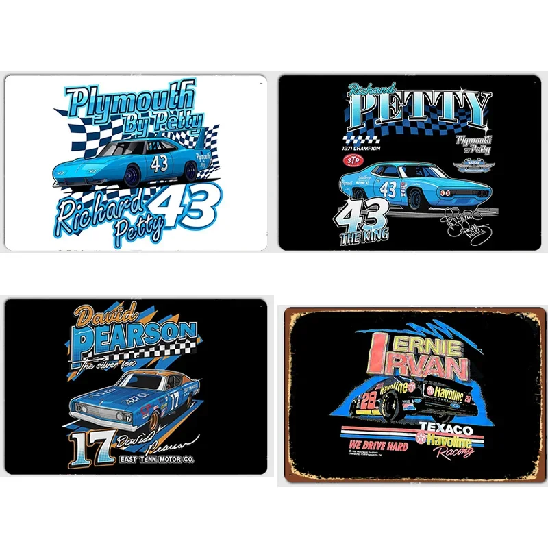 Plymouth By Petty - Richard Petty Nascar Racing Poster Metal Custom Sign Living Indoor Decor Room Decoration Posters Home Decor