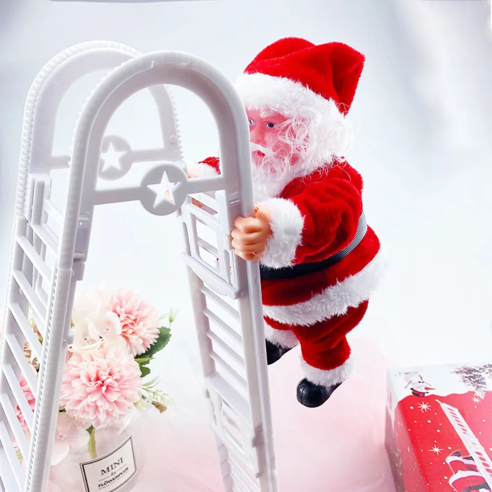

Electric Santa Claus Climbing Ladder Chimney Double Ladder Climbing Santa Claus Christmas Decoration Climb Rop Santa Party
