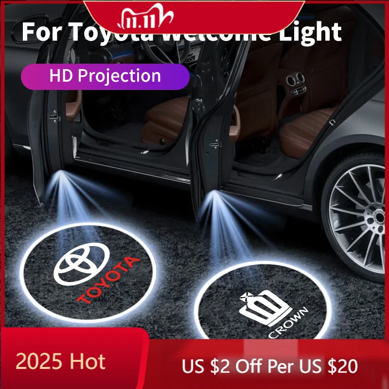 

Колпаки ступиц двери автомобиля, приветственный свет, роскошные светодиодные лампы приветствия, аксессуары для интерьера для Toyota Crown JZS171 JZS171W JZX175 JZX171 GRS1