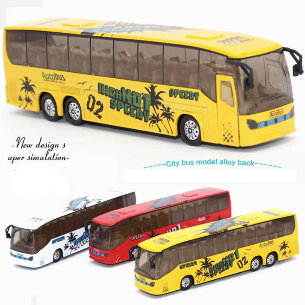 Hobbies Light and Music High Imitation Alloy Bus Model Vehicle Model Extended Bus Toys Pull Back