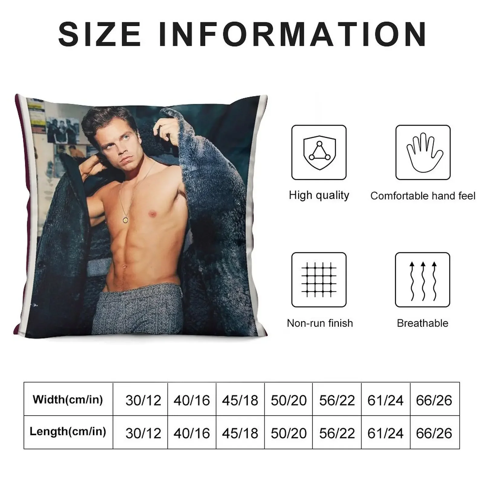 Sebastian Stan - shirtless Throw Pillow Sofa Cover Sofa Cushion Cover Cushions For Sofa Covers For Living Room pillow