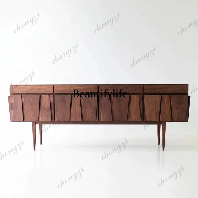 A68Solid wood dining side, Nordic, entrance locker, medieval living room storage cabinet