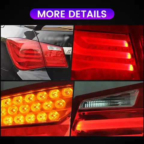 Pair Of Car Tail Light Assembly For Chevrolet Cruze 2009-2013 Upgrade BMW F02 Style LED DRL Brake Light Tail Lamps Taillights 8 best sales chevrolet cruze far - №8
