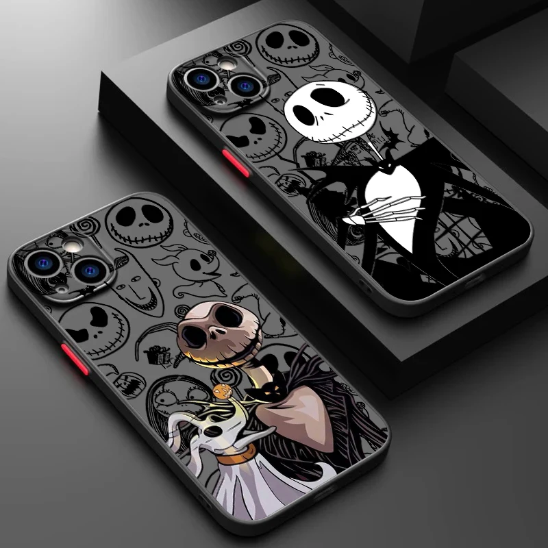 

Art The Nightmare Before Christmas Frosted Translucent For Apple iPhone 16 15 14 13 12 11 XS XR X Pro Max Plus Mini Funda