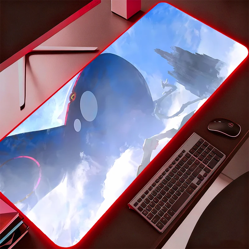 

Large Mouse Pad LED Office Computer Desk Mat RGB Table Keyboard Carpet Accessories Gaming Pokemon Pikachu Mousepad Backlight