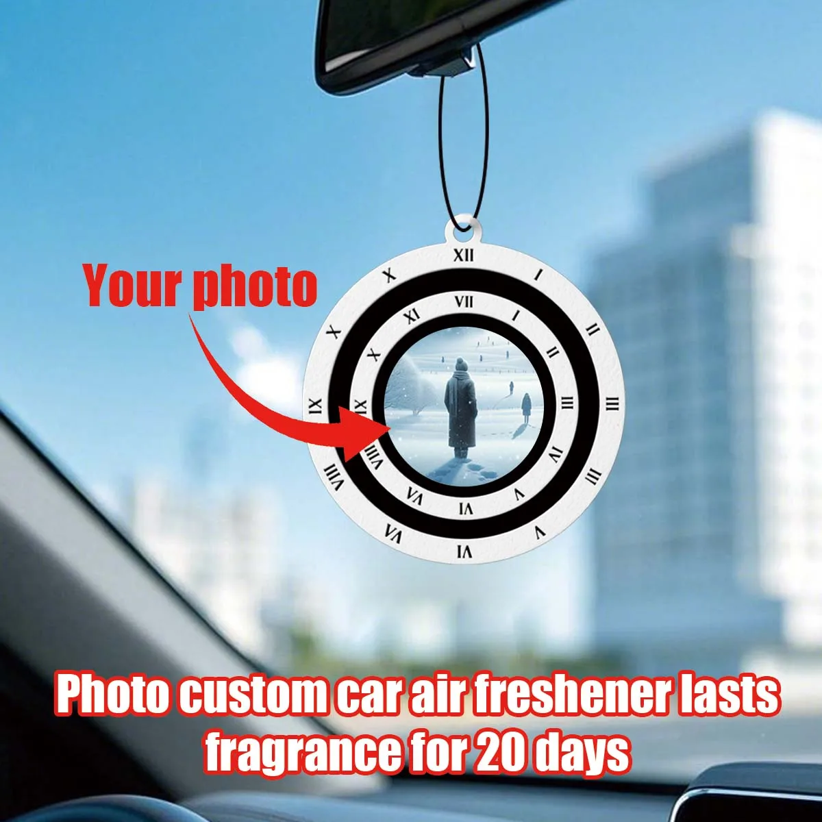 1pc/3pcs Customized Photo Time Circular Paper Fragrance, Fresh Air, Car Decoration Fragrance