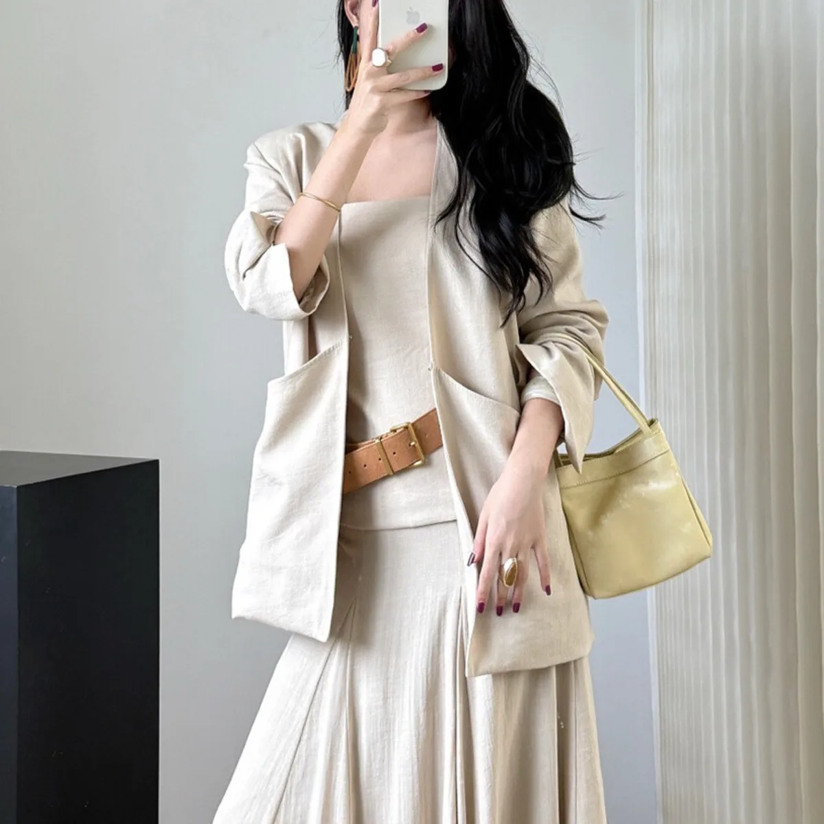 Kwtx 2025 outono feminino elegante com decote em v blazer casaco único breasted simples casual chique lounge outerwear moda na moda designer