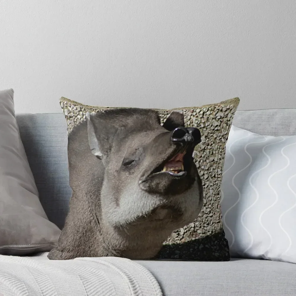 The Tapir Smile Throw Pillow pillowcases for sofa cushions Throw Pillow Covers pillow