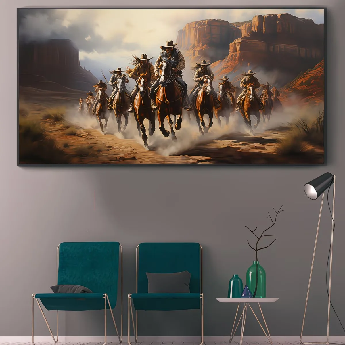 DIY Diamond Painting Western Cowboy Riding Horse Group Cross Stitch Kits Embroidery Full Diamond Mosaic Rhinestone Wall Art