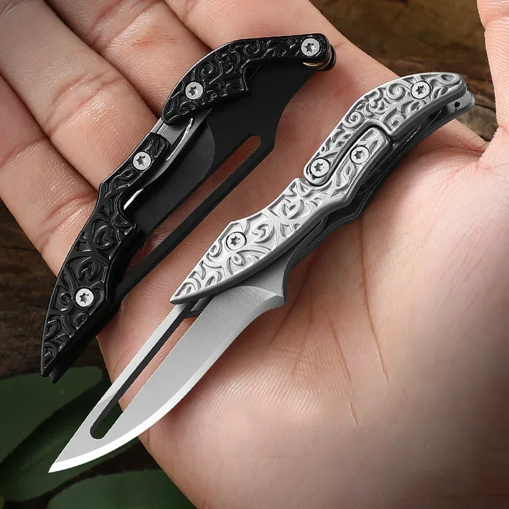 Stainless steel outdoor folding knife，Portable EDC camping pocket，Multi-purpose fruit knife and cutting knife