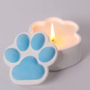 Kotak Penyimpanan Cakar Kucing Cetakan Silikon DIY dengan Tutup Toples Lilin Kerajinan Membuat Cetakan Pengecoran Asbak Resin Beton Plester Dekorasi Rumah 12 cetakan toples penjualan terbaik - №